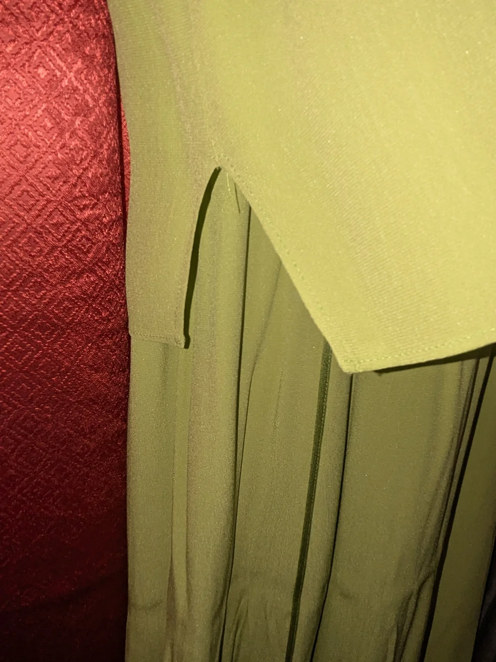Lime Green Draped Three-Piece Ensemble